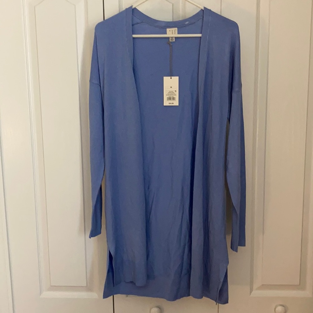 Duster length lightweight cardigan light blue XS